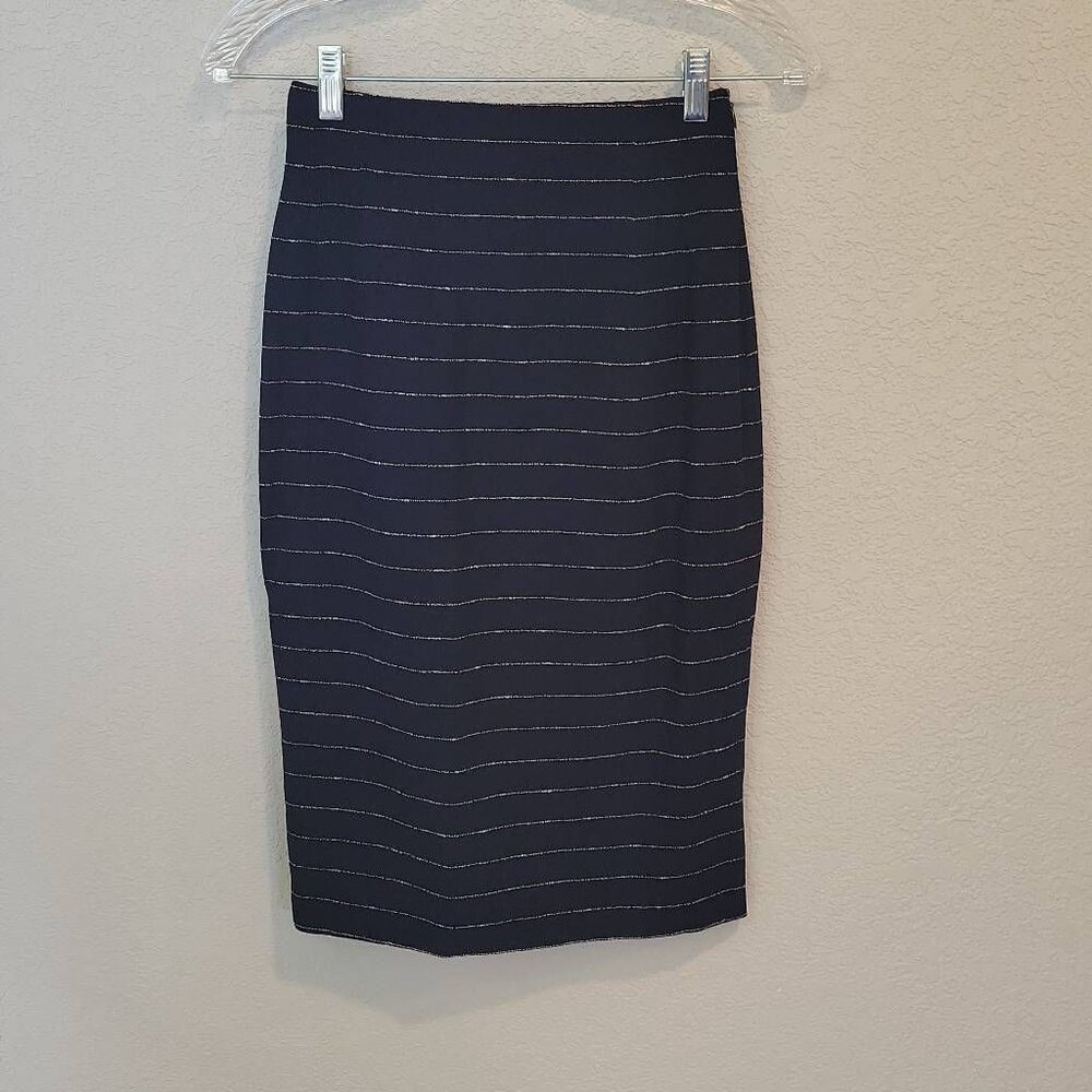 Gianfranco Ferre Navy Wool High Waisted Pencil Skirt Size S